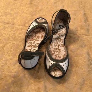 Fly London wedge ankle strap shoe